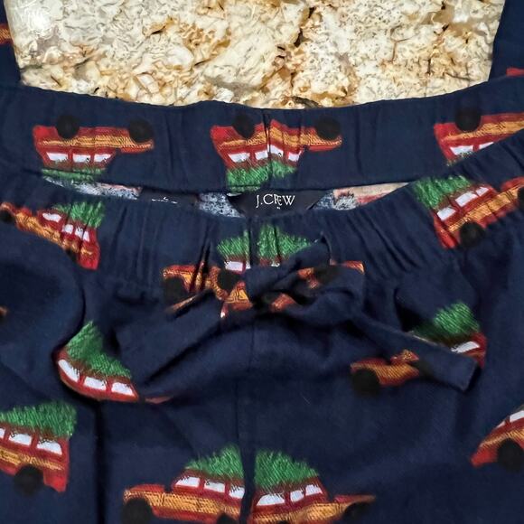 NWT J. Crew Men's Navy W/Christmas Tree & Truck Print Flannel Sleep Pant - LARGE - Picture 8 of 9